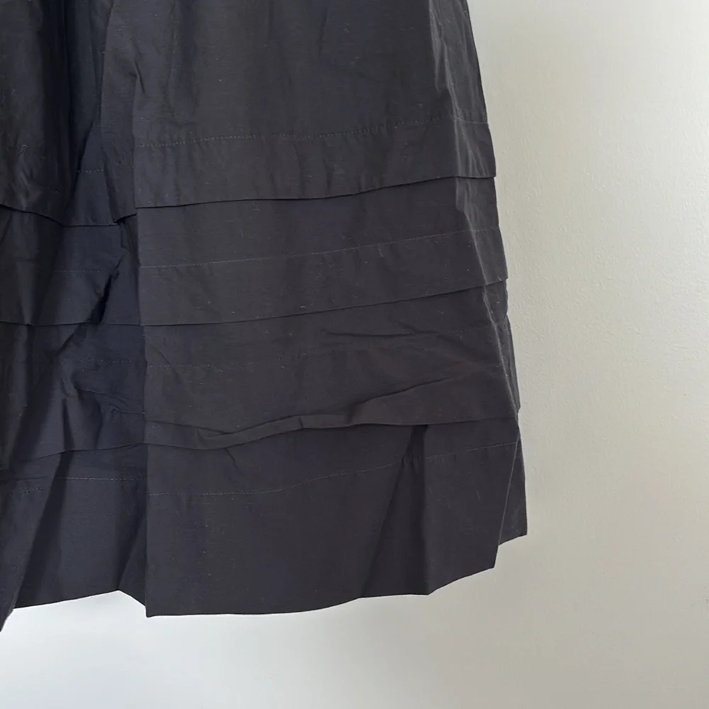 NWT J. Crew Black Petite sleeveless drop-waist fit flare a line mixy midi dress